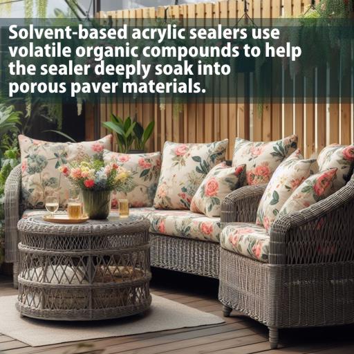 Solvent-based acrylic sealers use volatile organic compounds to help the sealer deeply soak into porous paver materials.