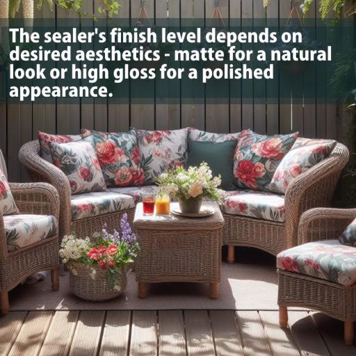 The sealer's finish level depends on desired aesthetics - matte for a natural look or high gloss for a polished appearance.