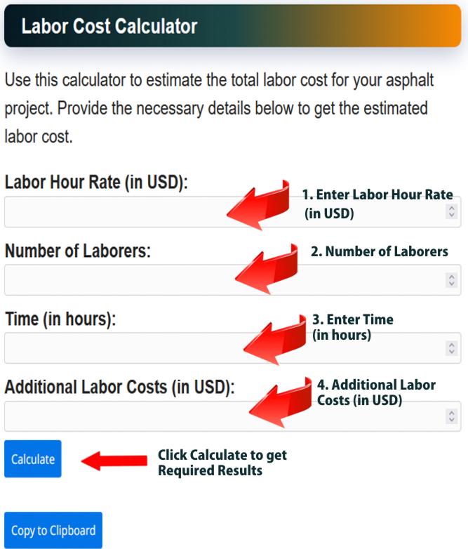 How to use Labor Cost Calculator