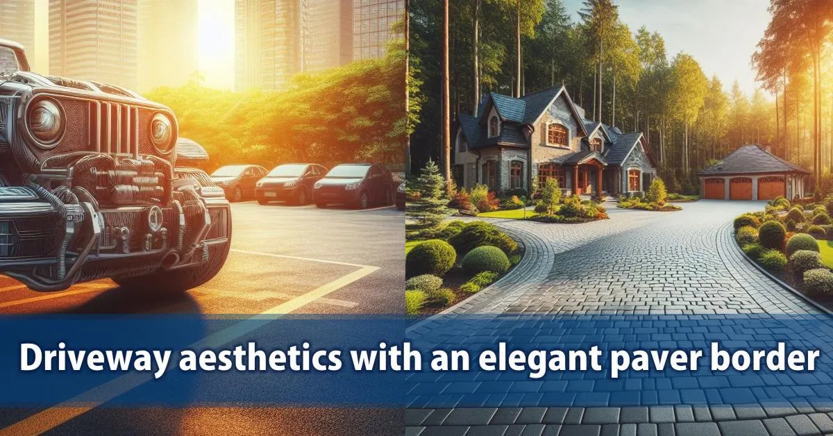 driveway aesthetics with an elegant paver border