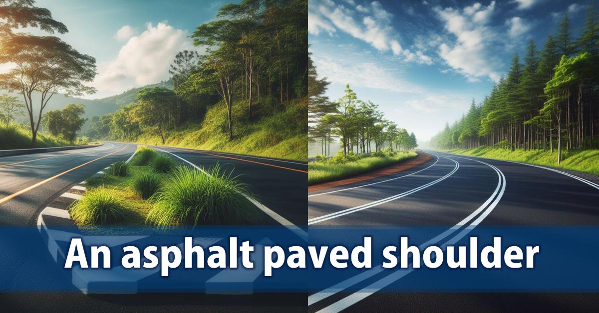An asphalt paved shoulder