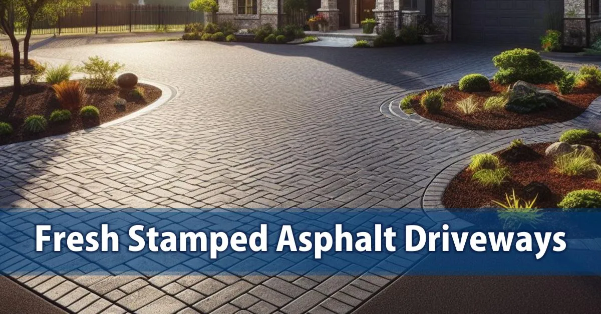 Freshly Stamped Asphalt Driveway