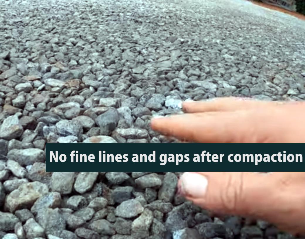 No fine lines and gaps after compaction