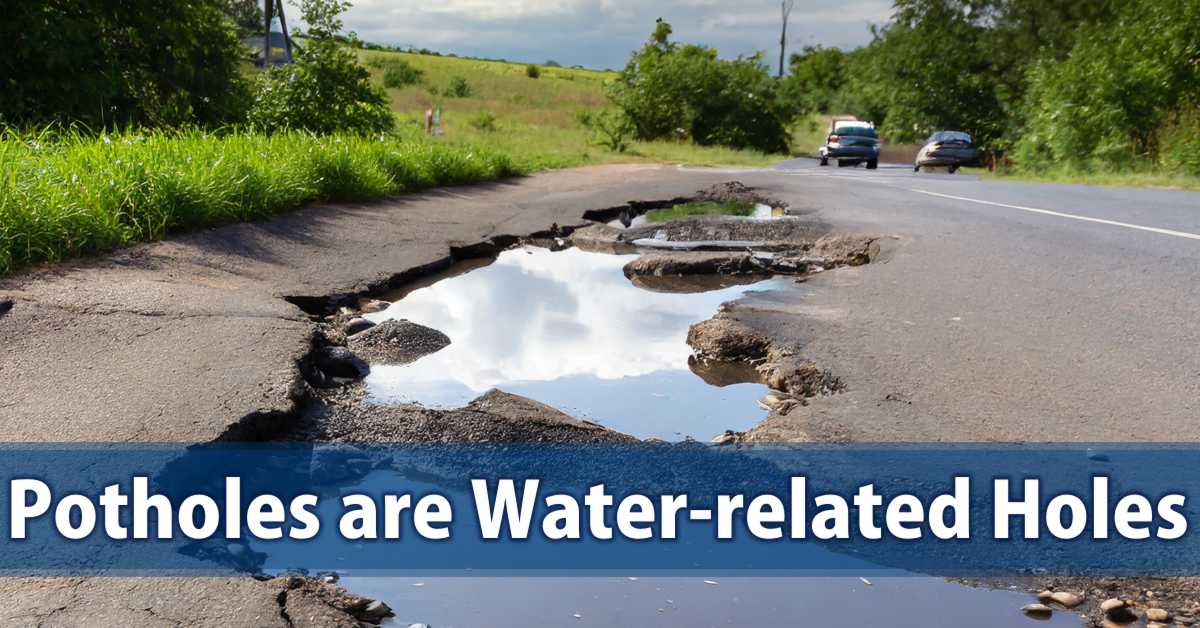 Potholes are Water-related Holes