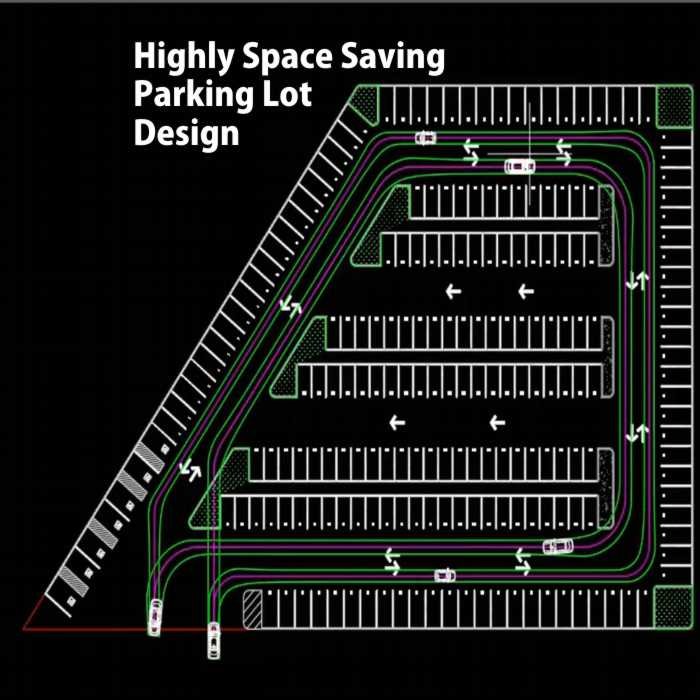 Highly Space Saving Parking Lot Design