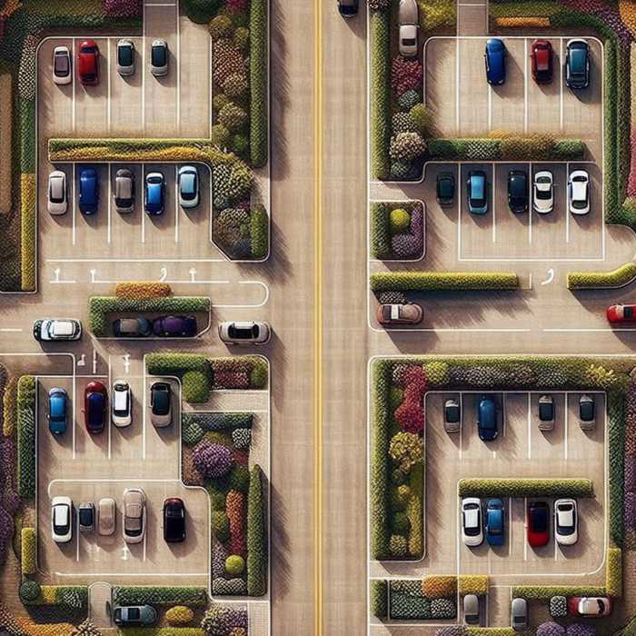 a perfect driveway parking lot