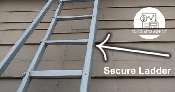 secure ladder to install shingles