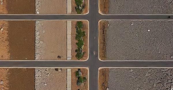Arial view of road made with natural rock