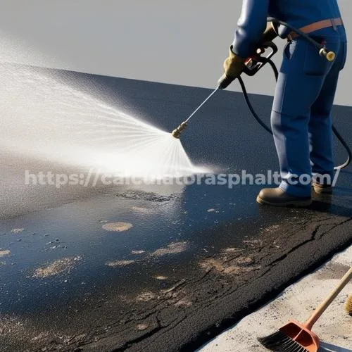 power washer to clean an old asphalt driveway