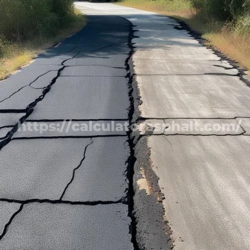 weathered asphalt driveway before milling