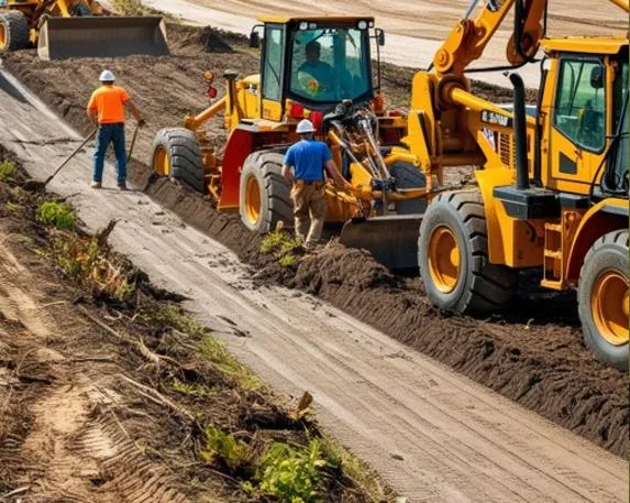clearing the area for road