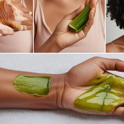 gel fresco de una hoja de aloe