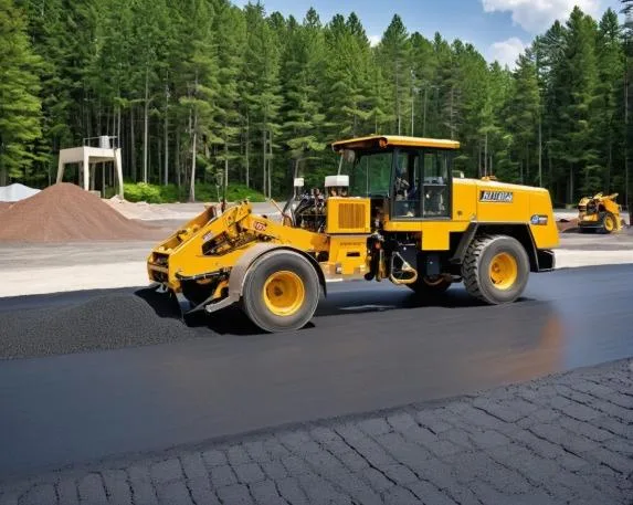 hot asphalt being laid
