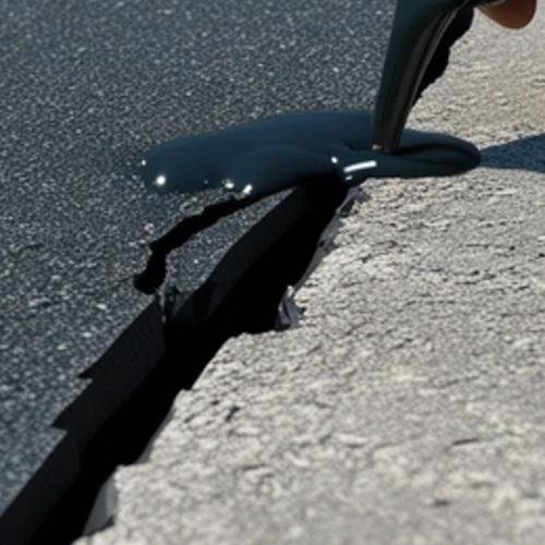 crack filler into a crack in an asphalt driveway