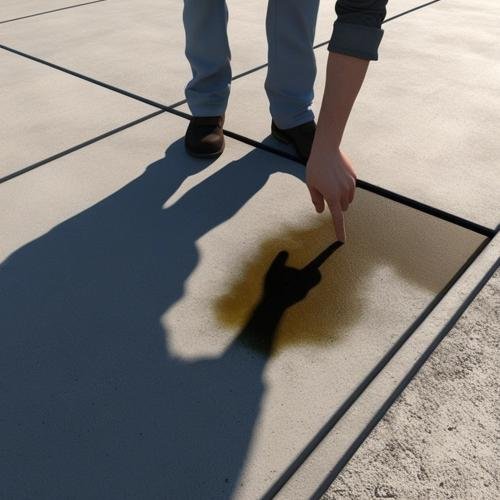 inspecting a driveway for oil stains