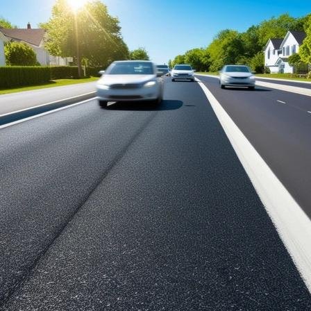 road paved with paraffin asphalt