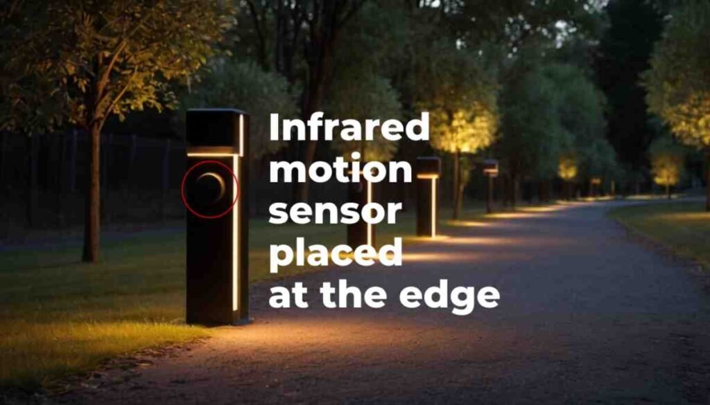 infrared motion sensor placed at the edge 